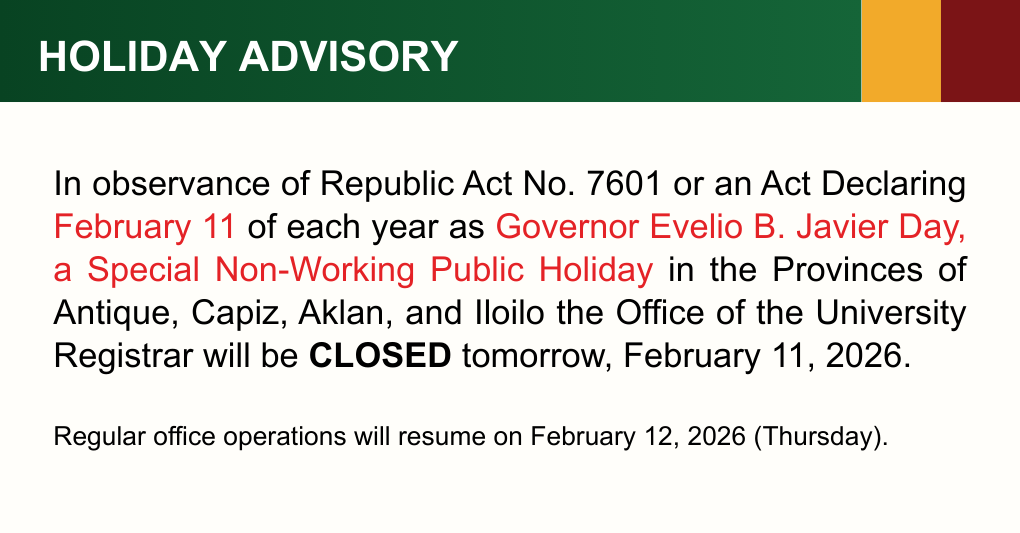Holiday Advisory in Observance of Evelio Javier Day